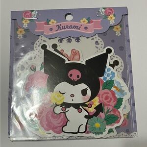 Kuromi Flower Theme Die Cut Stickers